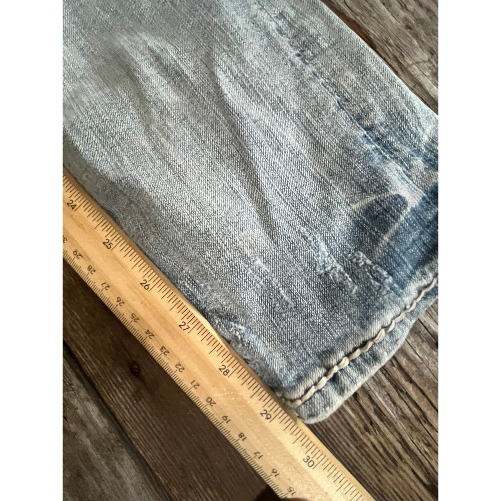 Rock Revival Bootcut Jeans Light Wash Distressed Embellished Studded Size 28 - Picture 2 of 14